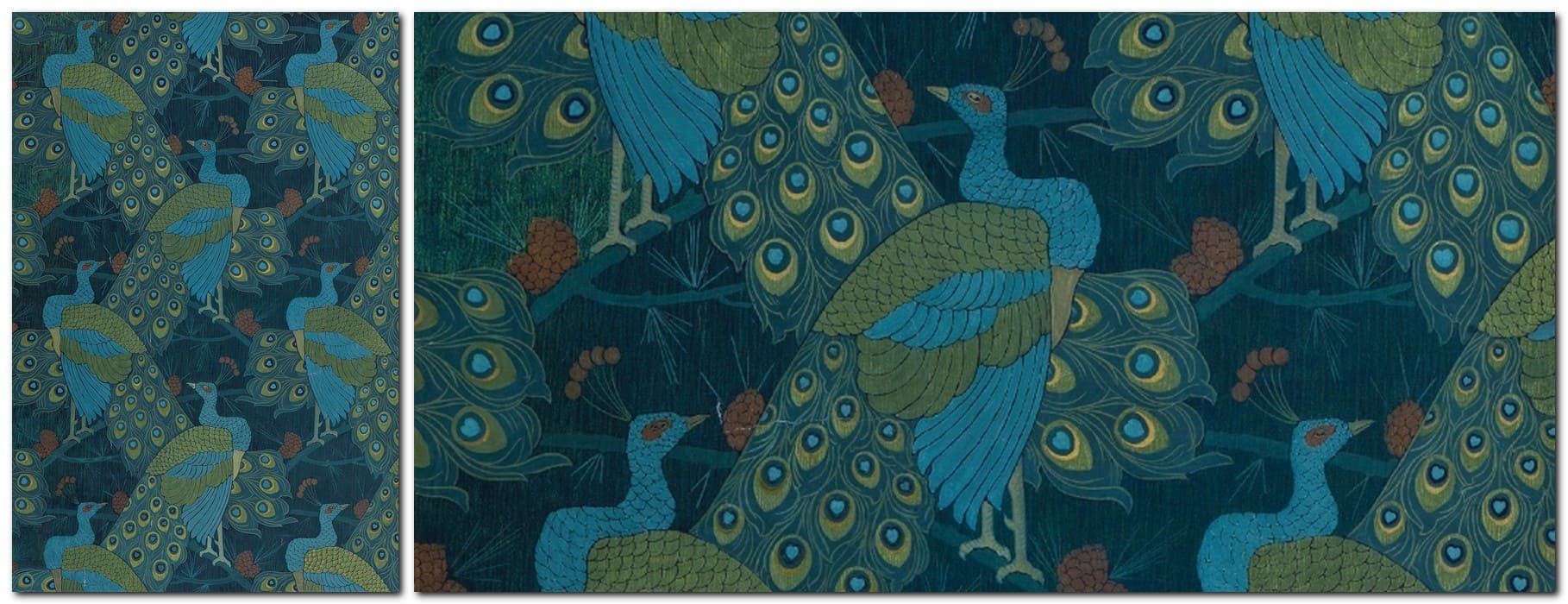 Юлий Страуме (Jūlijs Straume). Эскиз декоративной ткани «Павлины». Коллекция Латвийского Национального художественного музея. 